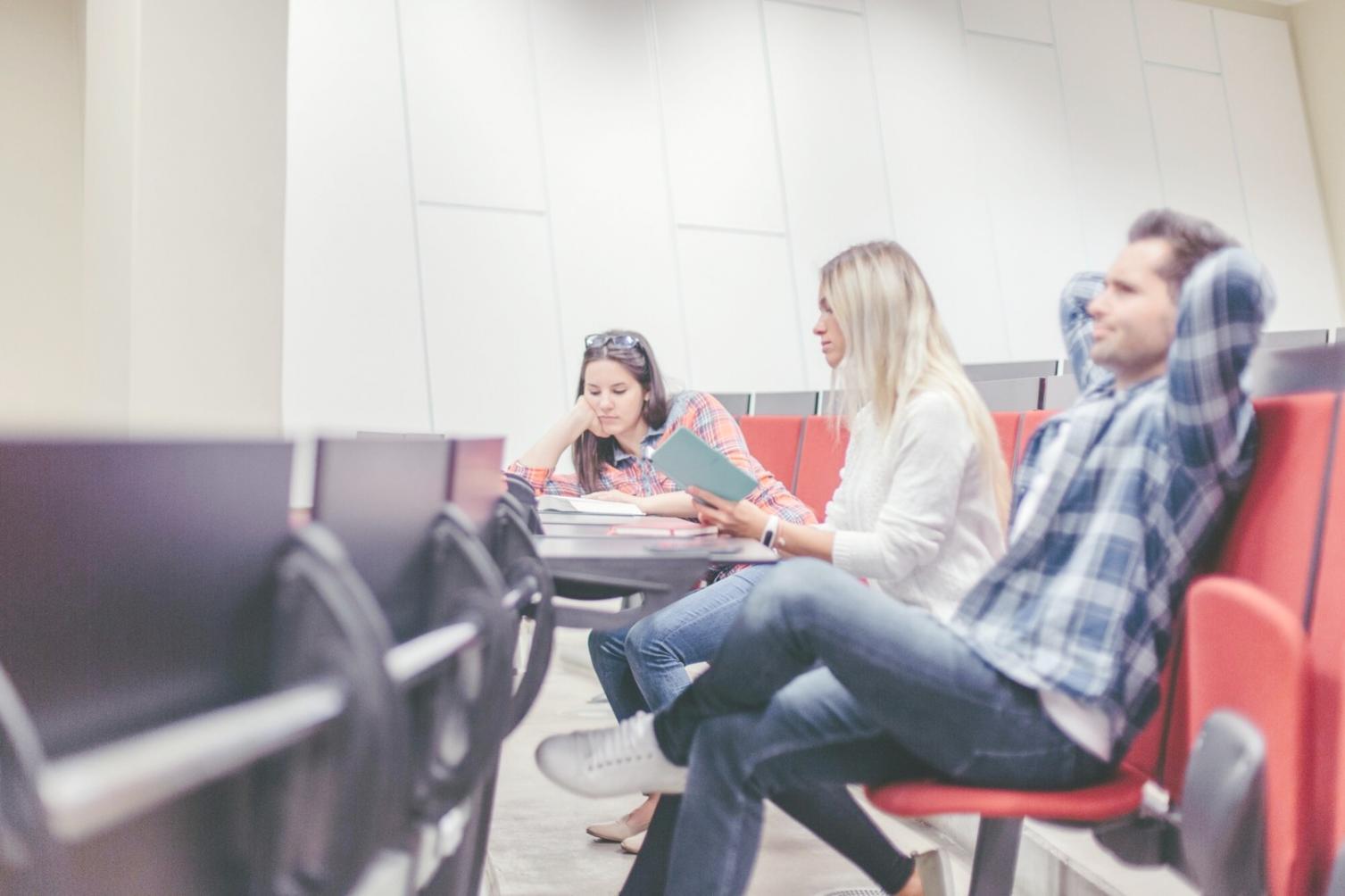 Students collaborating on annual budgeting strategies in our modern learning environment